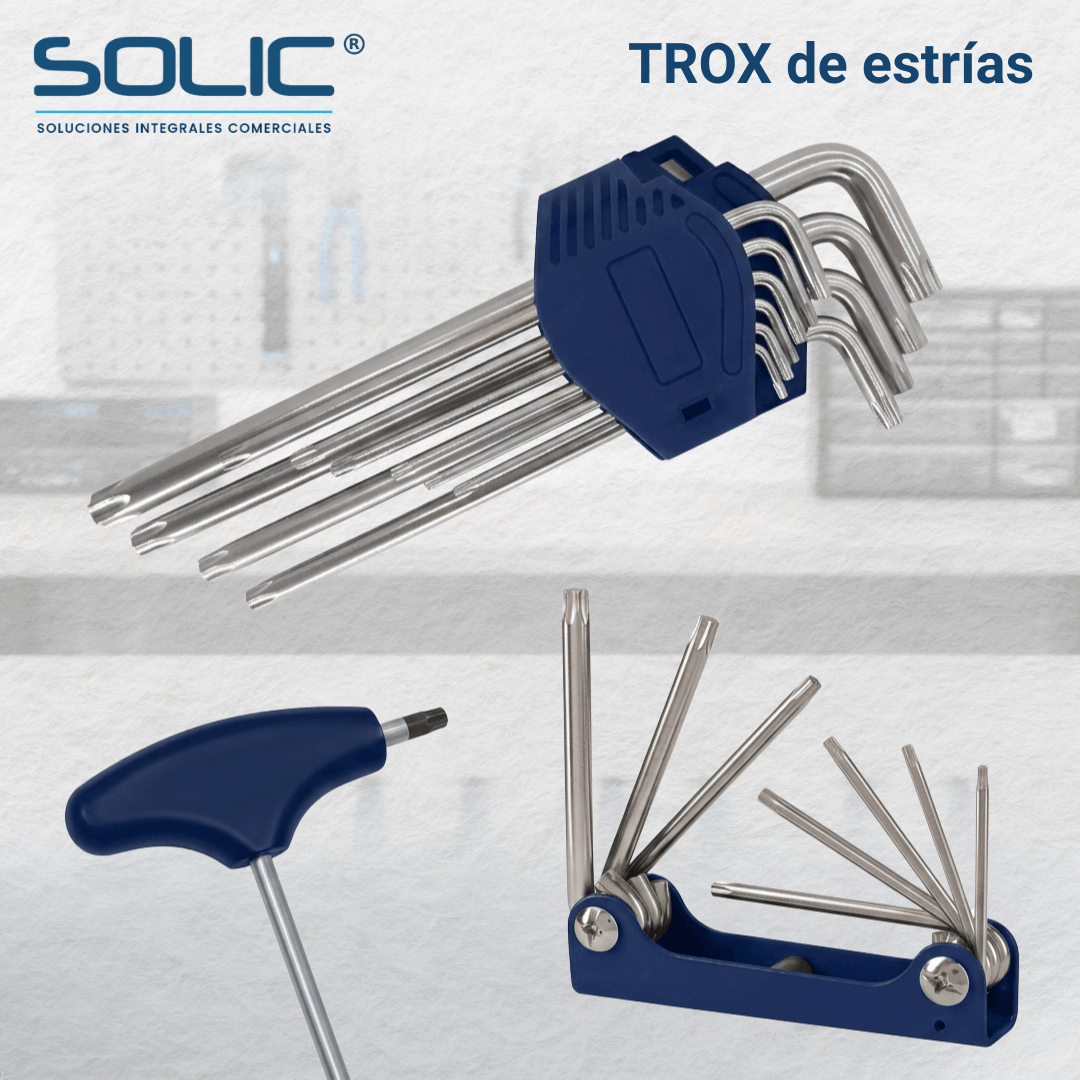 LLAVES ALLEN Y DE TORX 5 Juego plegable de llaves Torx tipo navaja, tipo L y con mango T con organizador azul marino