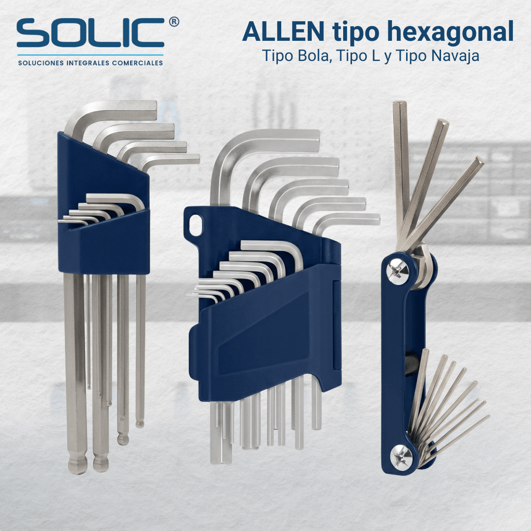 LLAVES ALLEN Y DE TORX 3 Juego plegable de llaves hexagonales tipo navaja con organizador azul marino