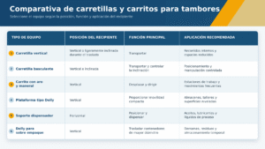 Carretillas para tambores: 6 opciones imprescindibles para su manejo 3 comparativa carretillas tambores 1