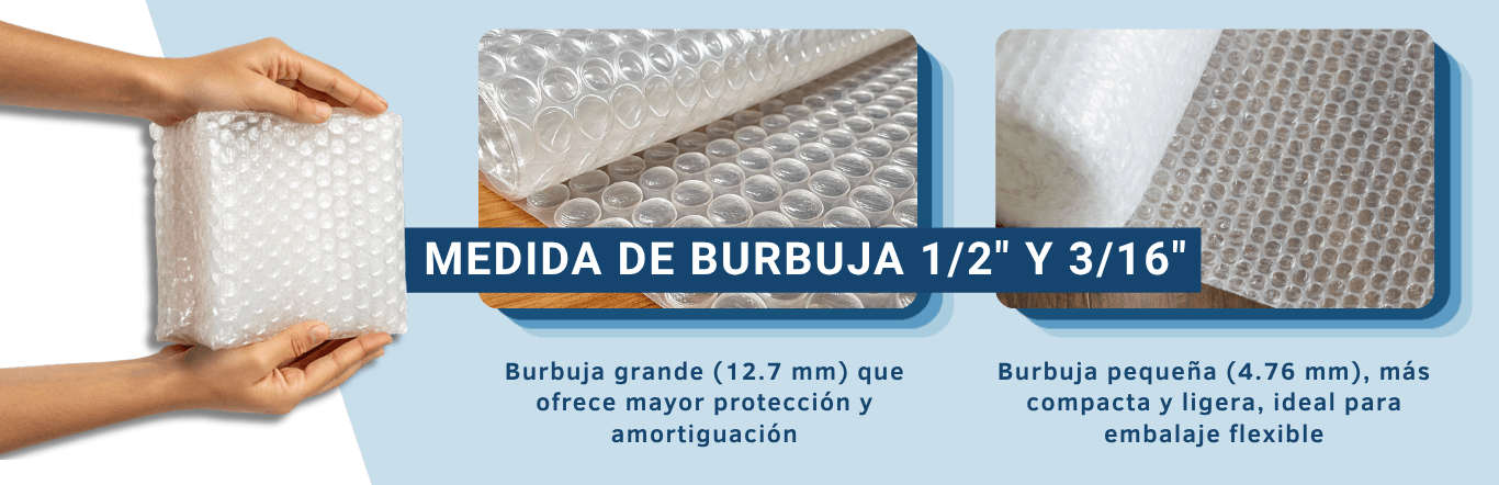POLIBURBUJA EN ROLLO 3 Poliburbuja en rollo con burbuja de protección para envíos industriales y comerciales.