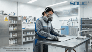 ¿Cuáles son los 7 equipos de protección personal esenciales? 3 Trabajador con protección respiratoria para procesos industriales